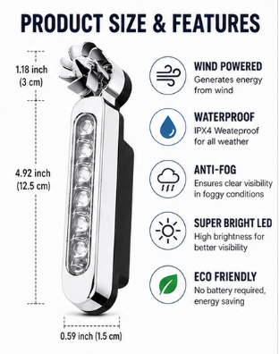 LED Car Wind Powered Decorative Light (Pack of 2) ā No Battery Required