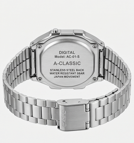 Classic Retro Digital Unisex Watch ā Stainless Steel Strap with LED Display (1 Piece)
