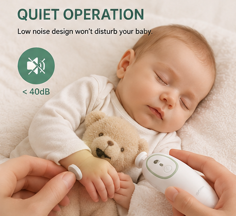 Gentle Baby Nail Trimmer Electric Rechargeable ā Safe & Quiet Nail Care for Babies