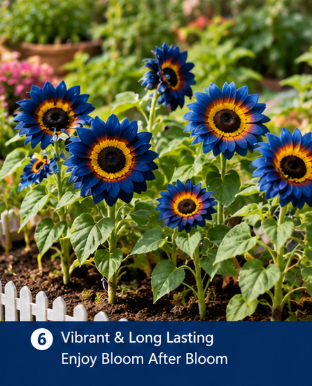 Blue Flame Sunflower Seeds ā Beautiful Blue Sunflower Flower Seeds with 100g Organic Potting Mix