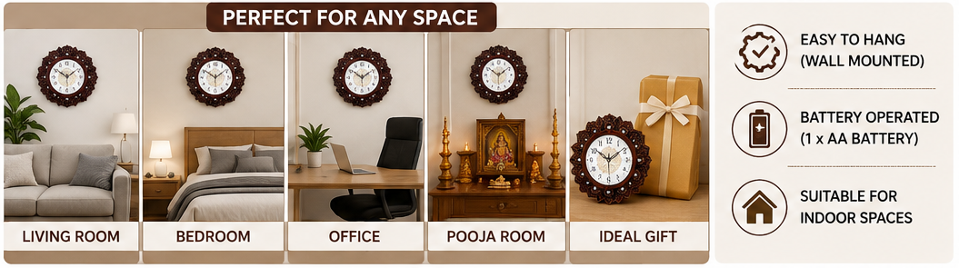 Elegant Decorative Analog Wall Clock