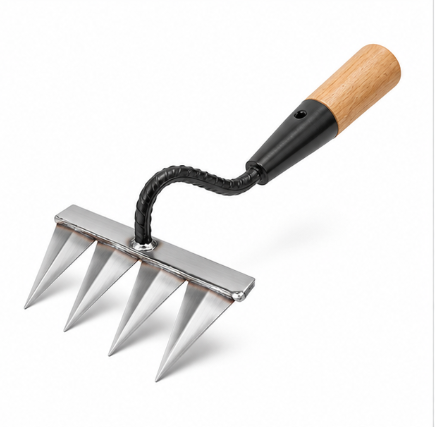 Heavy Duty Carbon Steel Garden Weeding Tool with 5 Teeth