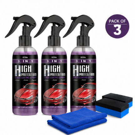 Premium Car Ceramic Coating Spray (Pack of 3) – High Gloss & Water-Repellent Protection