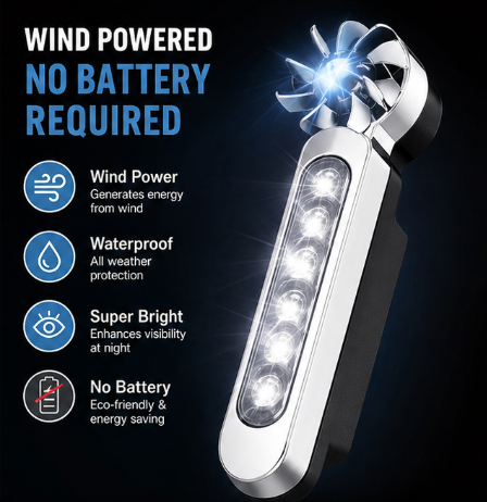 LED Car Wind Powered Decorative Light (Pack of 2) – No Battery Required