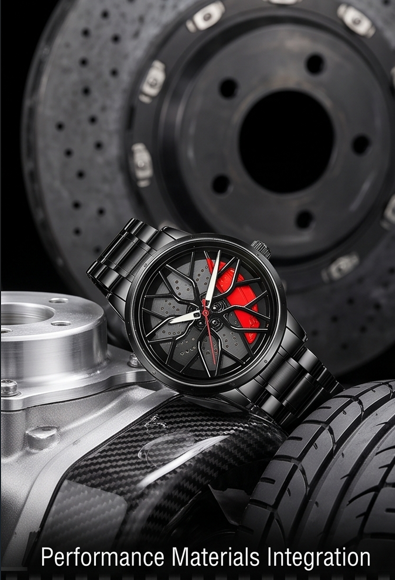 Stereoscopic Car Wheel Quartz Wristwatch – Alloy Steel Analog Watch (1 Piece)