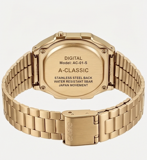 Classic Digital Unisex Watch – Stainless Steel Strap with LED Display