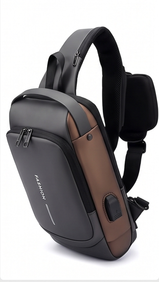 Anti-Theft Crossbody Sling Bag with USB Charging Port – Waterproof Shoulder Bag for Men & Women