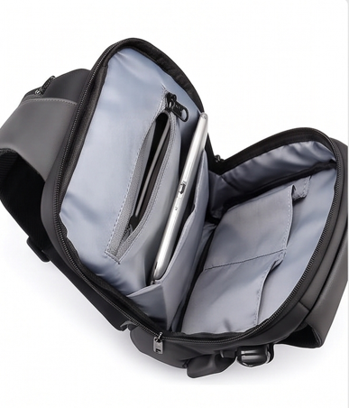 Anti-Theft Crossbody Sling Bag with USB Charging Port – Waterproof Shoulder Bag for Men & Women