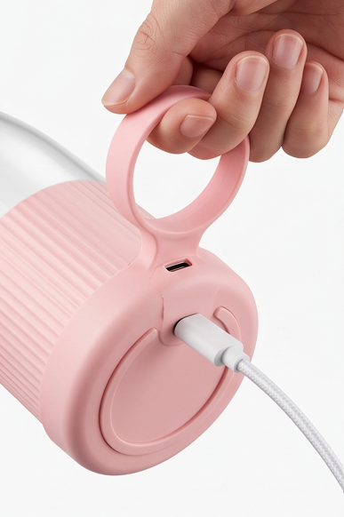 Portable USB Rechargeable Mini Juicer Blender – Personal Smoothie Maker with 4 Blades