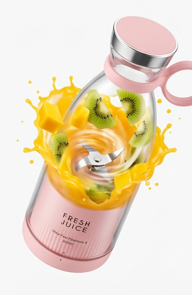 Portable USB Rechargeable Mini Juicer Blender – Personal Smoothie Maker with 4 Blades