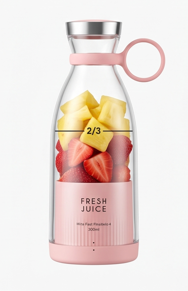 Portable USB Rechargeable Mini Juicer Blender – Personal Smoothie Maker with 4 Blades
