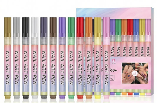 12 Colours Nail Art Pen Set – Fine Tip Nail Design Pens for DIY Nail Art (1 Set)