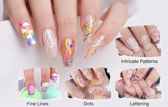 12 Colours Nail Art Pen Set – Fine Tip Nail Design Pens for DIY Nail Art (1 Set)