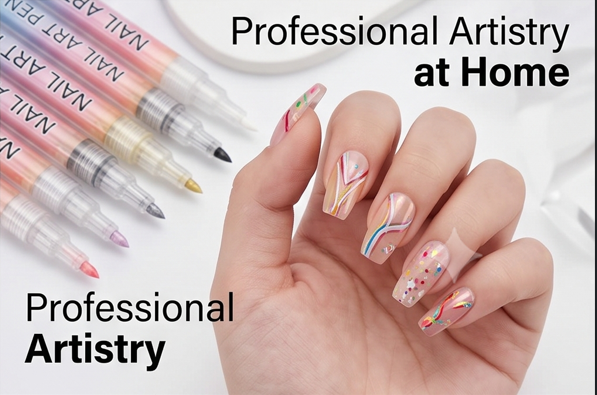 12 Colours Nail Art Pen Set – Fine Tip Nail Design Pens for DIY Nail Art (1 Set)