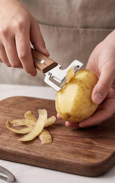 3-in-1 Multifunctional Vegetable Peeler with Wooden Grip
