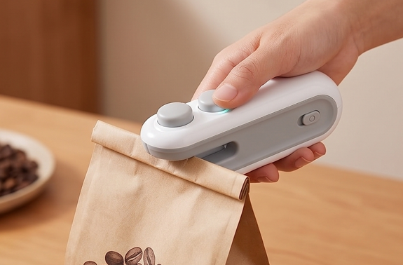 2-in-1 Portable Mini Bag Sealer & Cutter – USB Rechargeable Magnetic Heat Sealing Machine