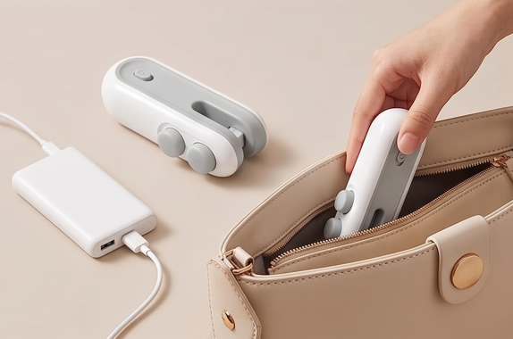 2-in-1 Portable Mini Bag Sealer & Cutter – USB Rechargeable Magnetic Heat Sealing Machine
