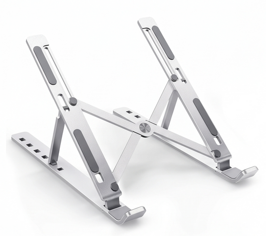 Foldable Aluminium Laptop Stand – Adjustable Ergonomic Laptop Holder for 10–17 Inch Laptops