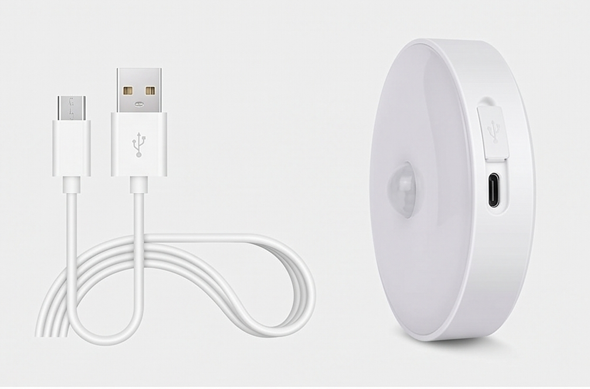 Motion Sensor LED Night Light with USB Rechargeable Battery – Wireless Self-Adhesive Wall Light