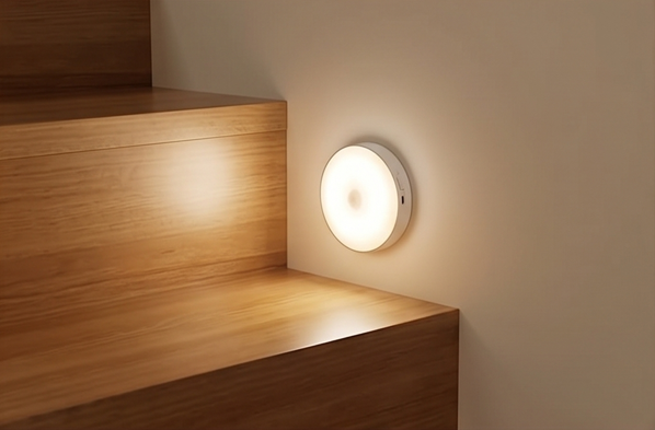 Motion Sensor LED Night Light with USB Rechargeable Battery – Wireless Self-Adhesive Wall Light