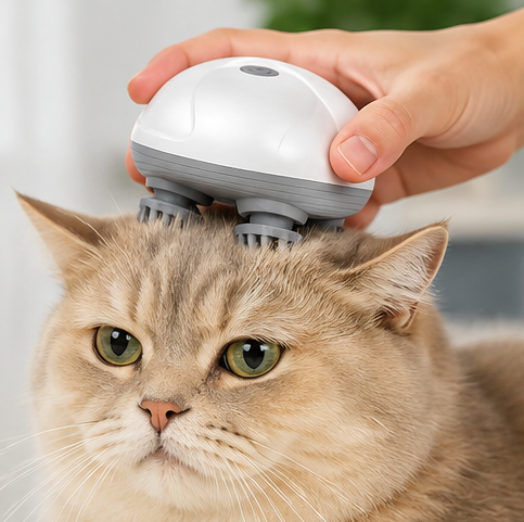 Electric Pet & Cat Massager – Vibration Head Massager for Pets
