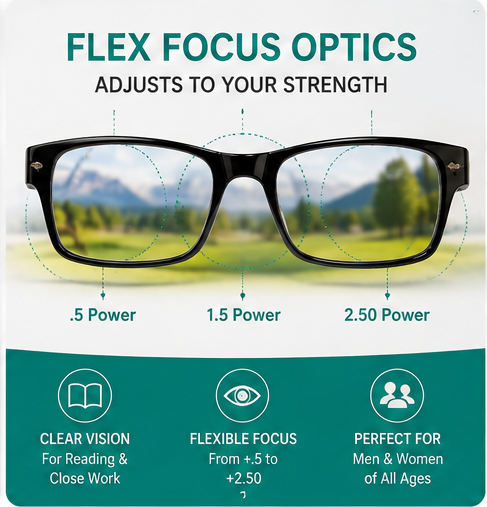 Smart Eye Glasses (Pack of 2) – Adjustable Focus Reading Glasses for Men & Women