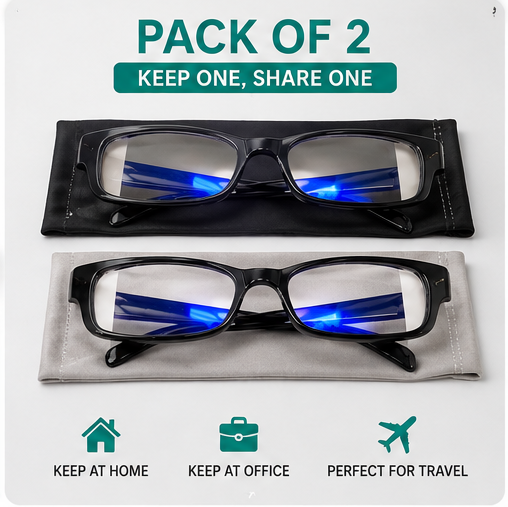 Smart Eye Glasses (Pack of 2) – Adjustable Focus Reading Glasses for Men & Women