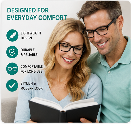 Smart Eye Glasses (Pack of 2) – Adjustable Focus Reading Glasses for Men & Women