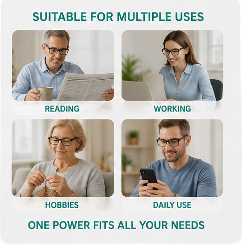 Smart Eye Glasses (Pack of 2) – Adjustable Focus Reading Glasses for Men & Women