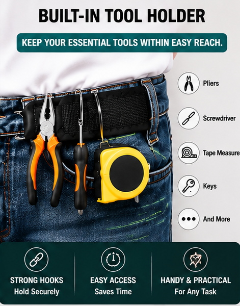 Buckleless Belt Hook – Adjustable No-Buckle Belt Tool Holder for Men & Women