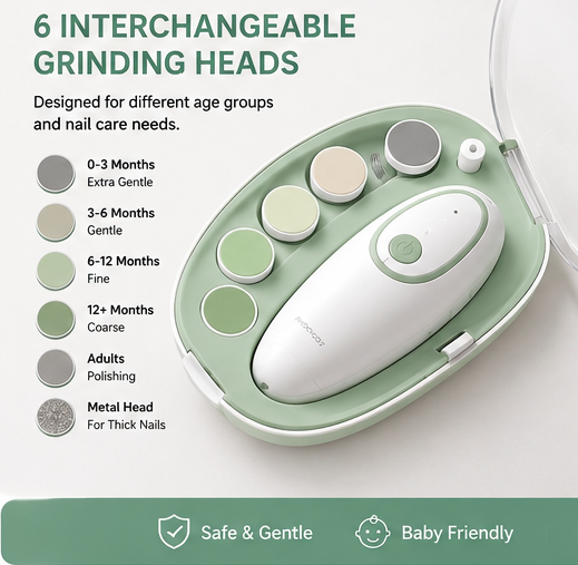 Gentle Baby Nail Trimmer Electric Rechargeable – Safe & Quiet Nail Care for Babies