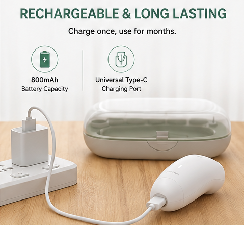 Gentle Baby Nail Trimmer Electric Rechargeable – Safe & Quiet Nail Care for Babies