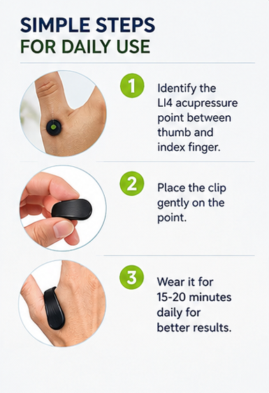 LI4 Acupressure Point Clip – Hand Acupressure Massage Clip (Pack of 1)