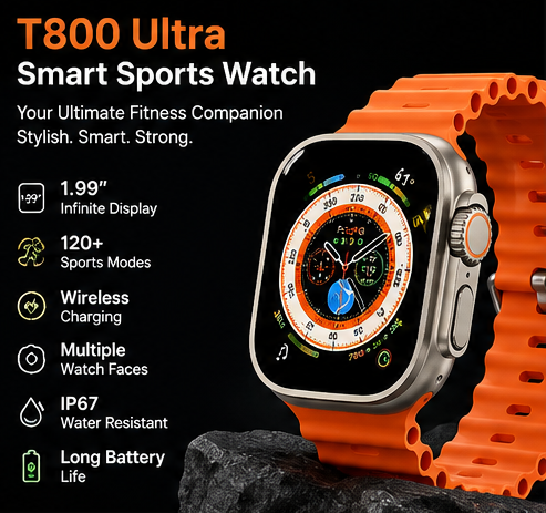 Smart Sports Watch with 1.99" Display – 120+ Sports Modes & Wireless Charging