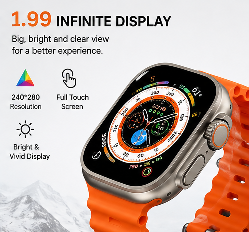 Smart Sports Watch with 1.99" Display – 120+ Sports Modes & Wireless Charging