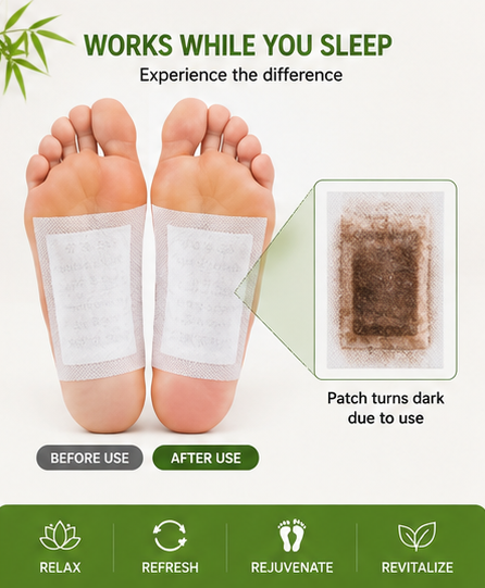 Detox Foot Patches – 10 Adhesive Pads Kit | Overnight Foot Care Patches