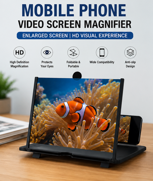 Mobile Phone Video Screen Magnifier – HD Screen Enlarger with Foldable Stand for Movies, Videos & Gaming