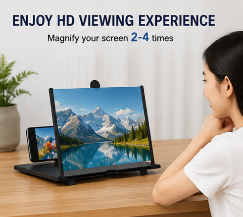 Mobile Phone Video Screen Magnifier – HD Screen Enlarger with Foldable Stand for Movies, Videos & Gaming