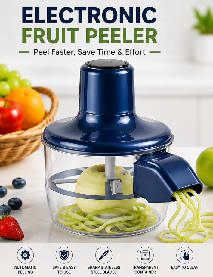 Electronic Fruit Peeler – Automatic Fruit & Vegetable Peeling Machine for Quick & Easy Kitchen Preparation