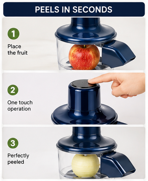 Electronic Fruit Peeler – Automatic Fruit & Vegetable Peeling Machine for Quick & Easy Kitchen Preparation