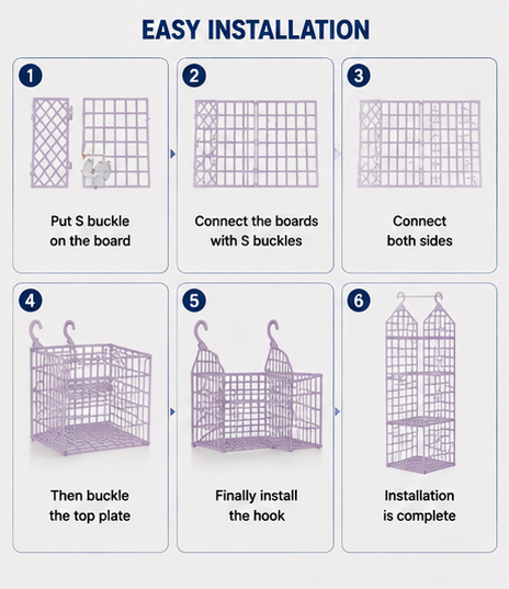 5 Layer Hanging Folding Cloth Rack – Space-Saving Closet Storage Organizer