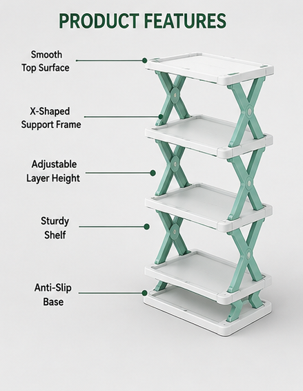 Adjustable Shoe Stand Organizer Stackable Storage Bedroom Entryway Slots Shelf Footwear Rack