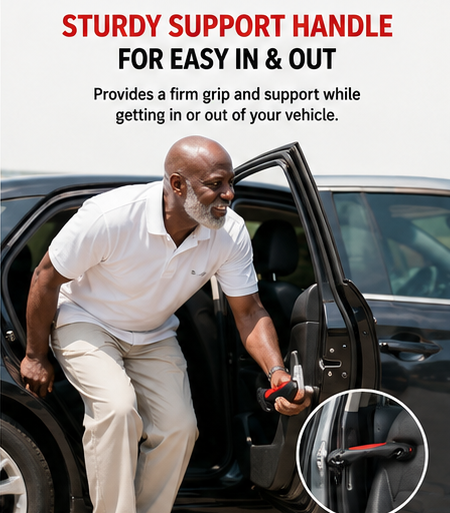 5-in-1 Car Support Handle with Window Breaker, Seat Belt Cutter & LED Light