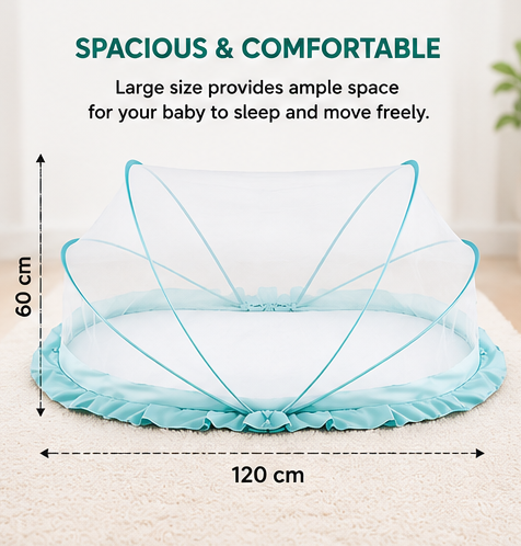 Baby Mosquito Net for Bed | Foldable Pop-Up Sleeping Bed with Breathable Mesh | 0–24 Months