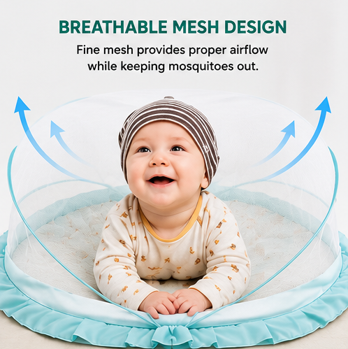 Baby Mosquito Net for Bed | Foldable Pop-Up Sleeping Bed with Breathable Mesh | 0–24 Months