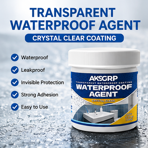 Transparent Waterproof Agent (Pack of 2) | Crystal Clear Waterproof Coating for Wall, Roof, Tile & Crack Sealing