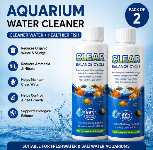 Aquarium Water Cleaner Liquid (Pack of 2) | Fish Tank Water Clarifier & Algae Control Solution