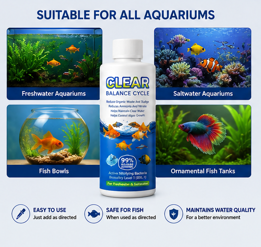 Aquarium Water Cleaner Liquid (Pack of 2) | Fish Tank Water Clarifier & Algae Control Solution