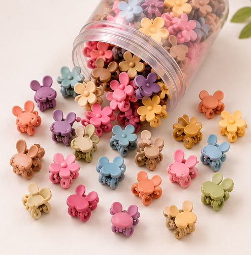 50 Pcs Baby Hair Clips for Girls | Colourful Mixed Design Hair Accessories Set for Kids