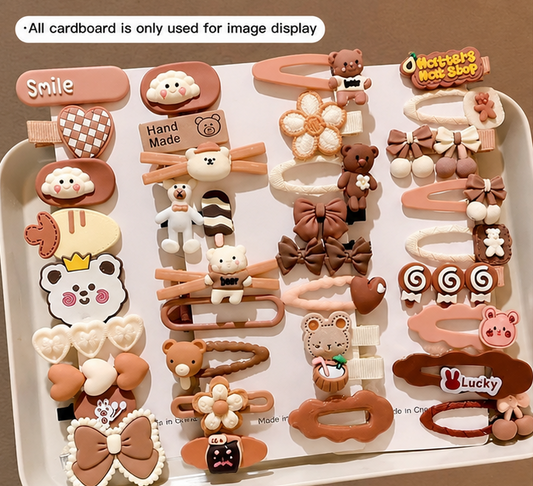 Blubby 14 Pcs Cute Cartoon Hair Clips Set for Girls & Kids | Adorable Hair Pin Accessories